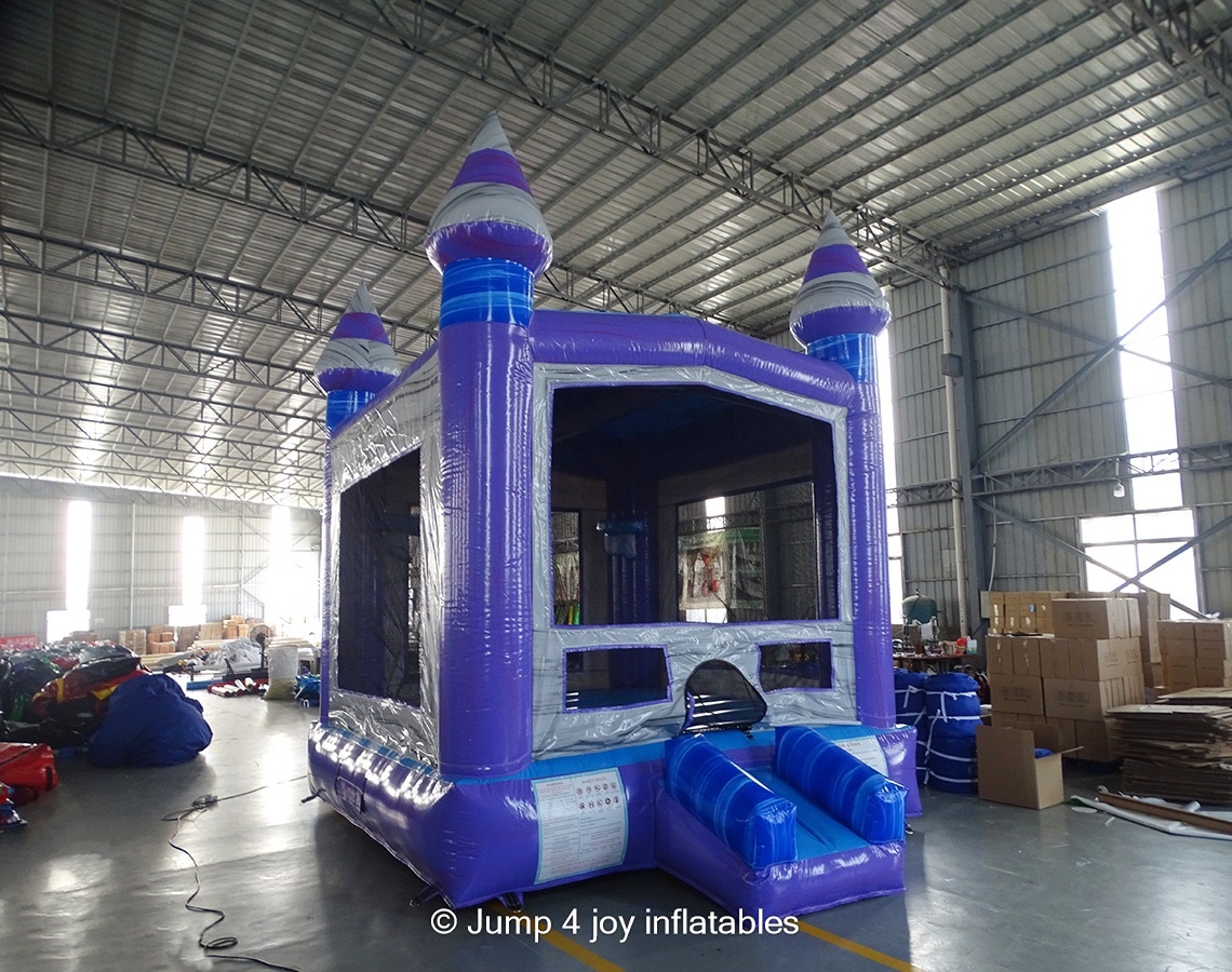 Purple Plunge Bounce House With 2 Hoops Hire in Rhode Island and